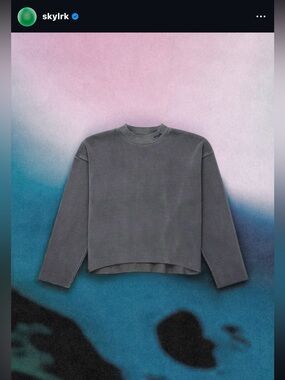 SKYLRK WAFFLE MOCK NECK LS. SMUDGE